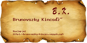 Brunovszky Kincső névjegykártya